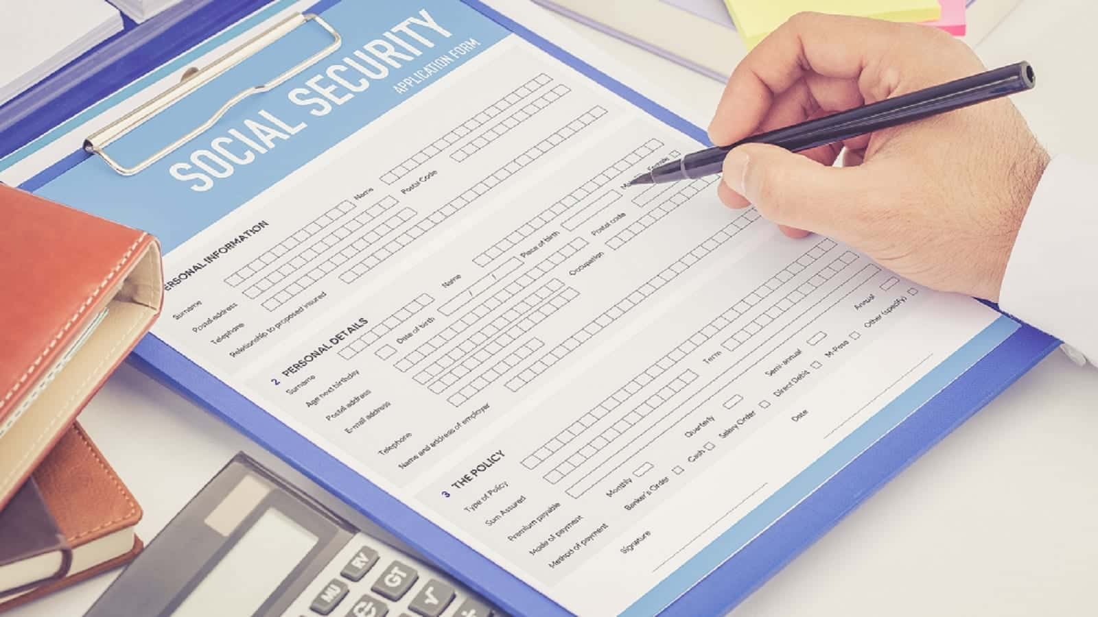 Social Security Application Form Stock Photo