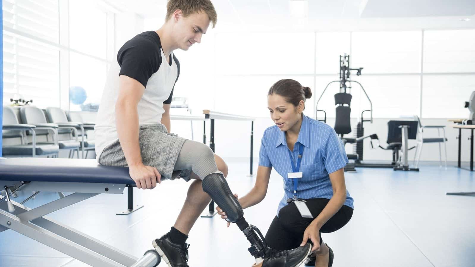 Amputee Rehabilitation Stock Photo