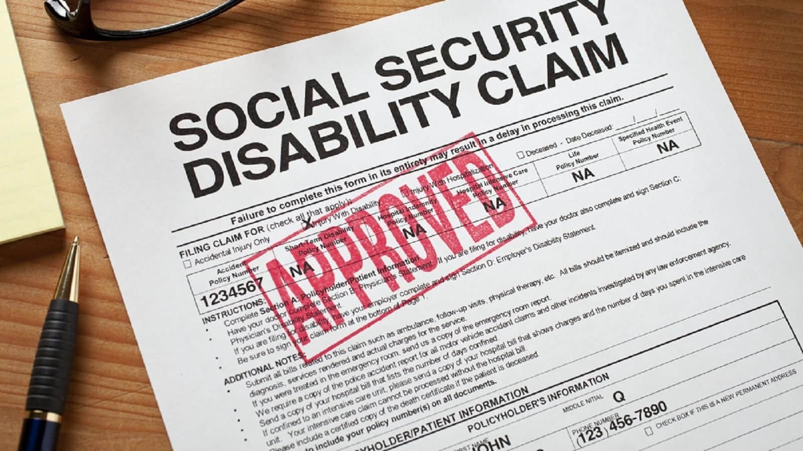 Approved Social Security Disability Claim Stock Photo