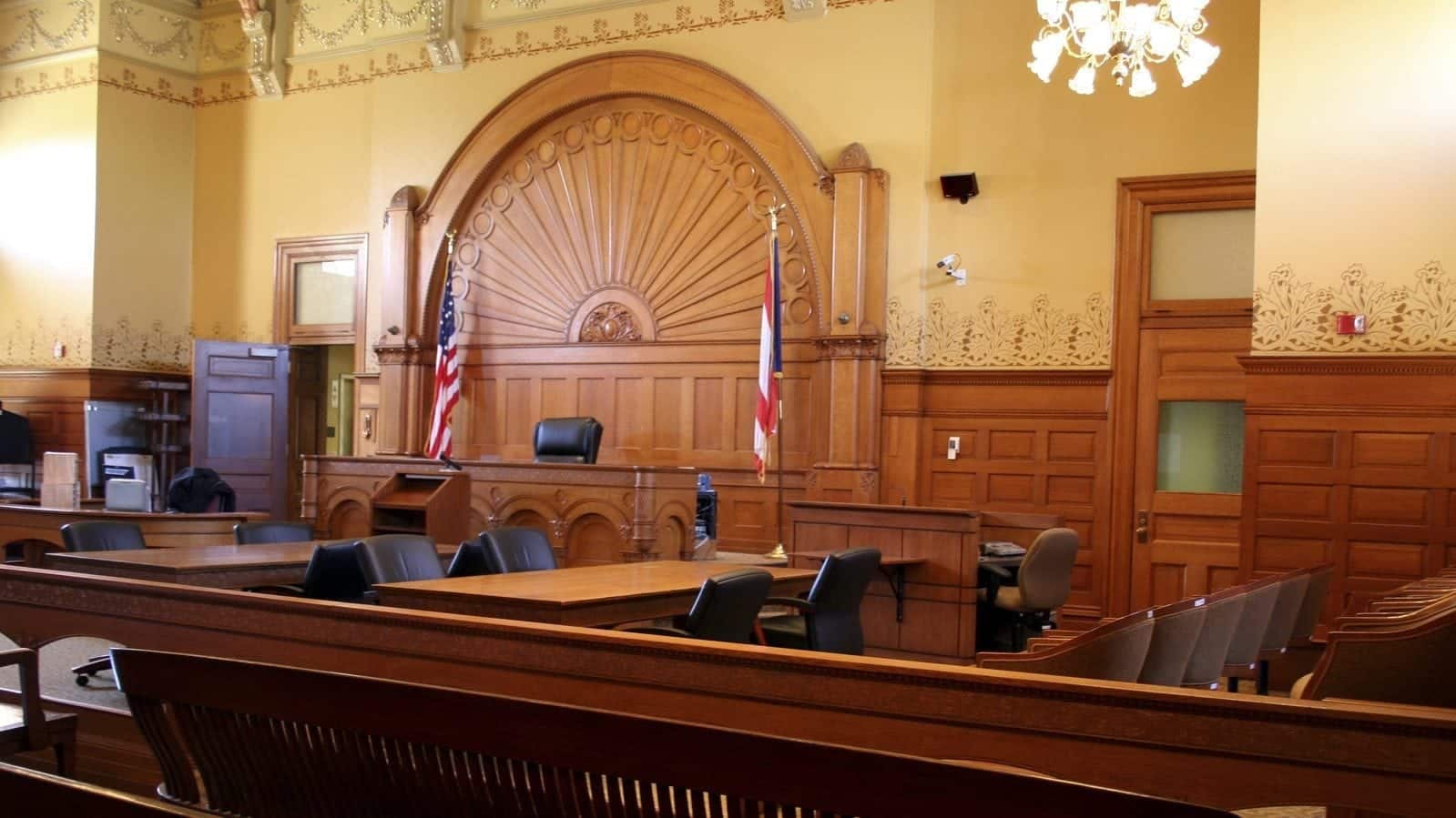 Empty Courtroom Stock Photo