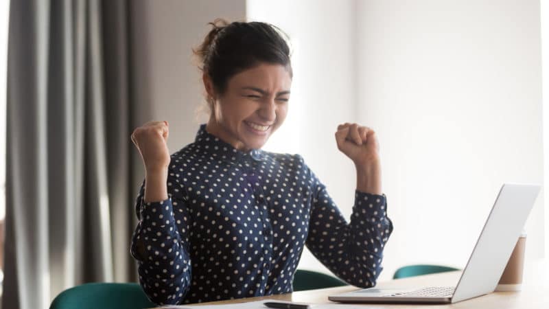 woman celebrating her disability claim approval